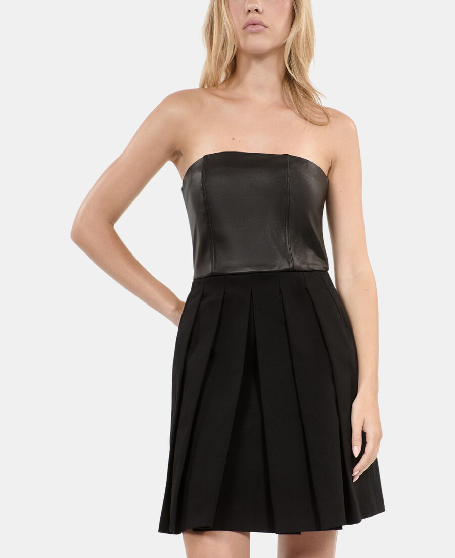 The Kooples FEMME BLACK robe bustier courte noire