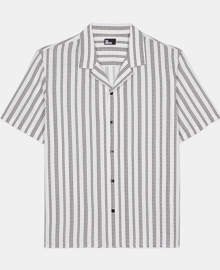 The Kooples MEN ECRU BLACK short-sleeved printed shirt