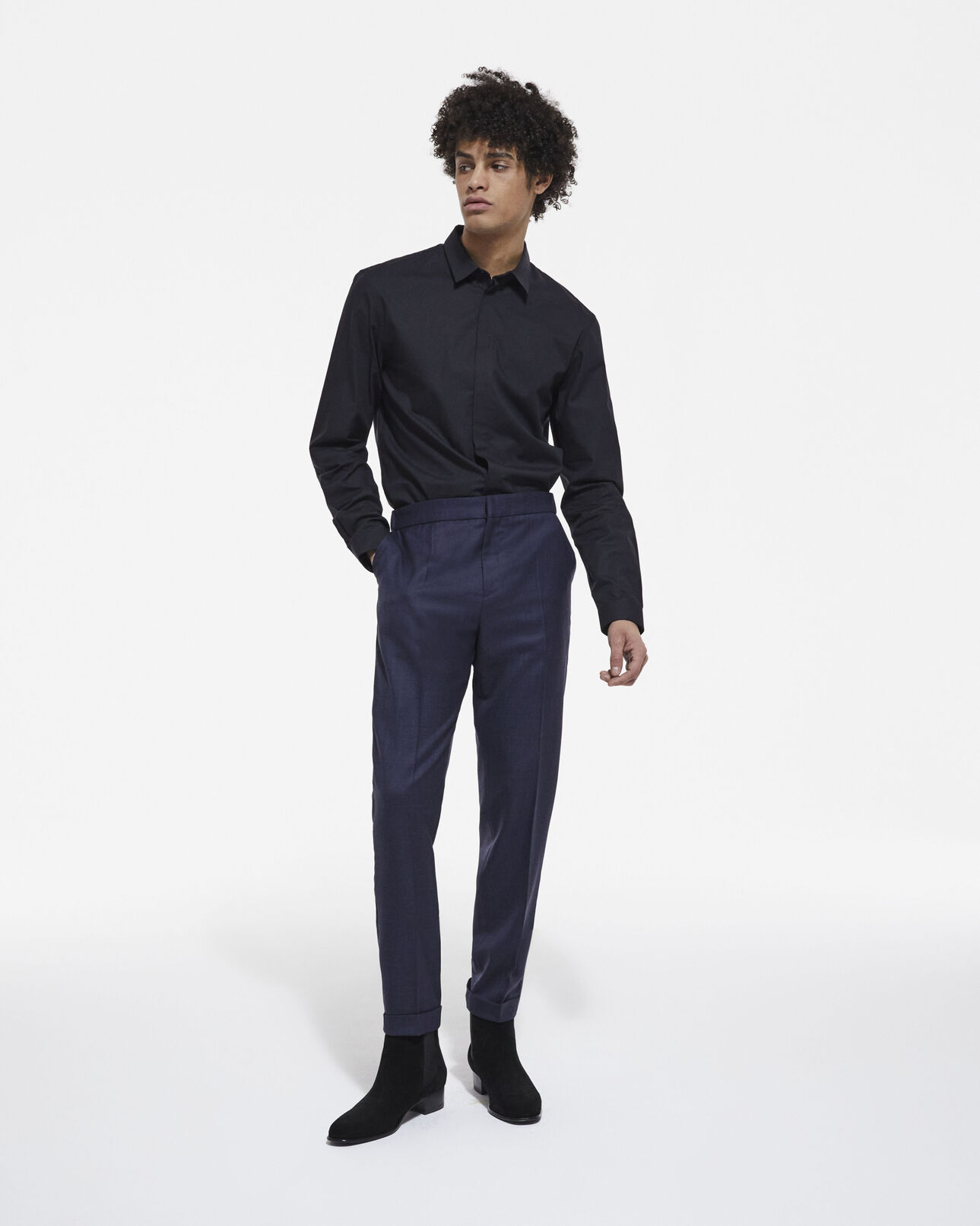 The Kooples H BLACK black shirt with classic collar