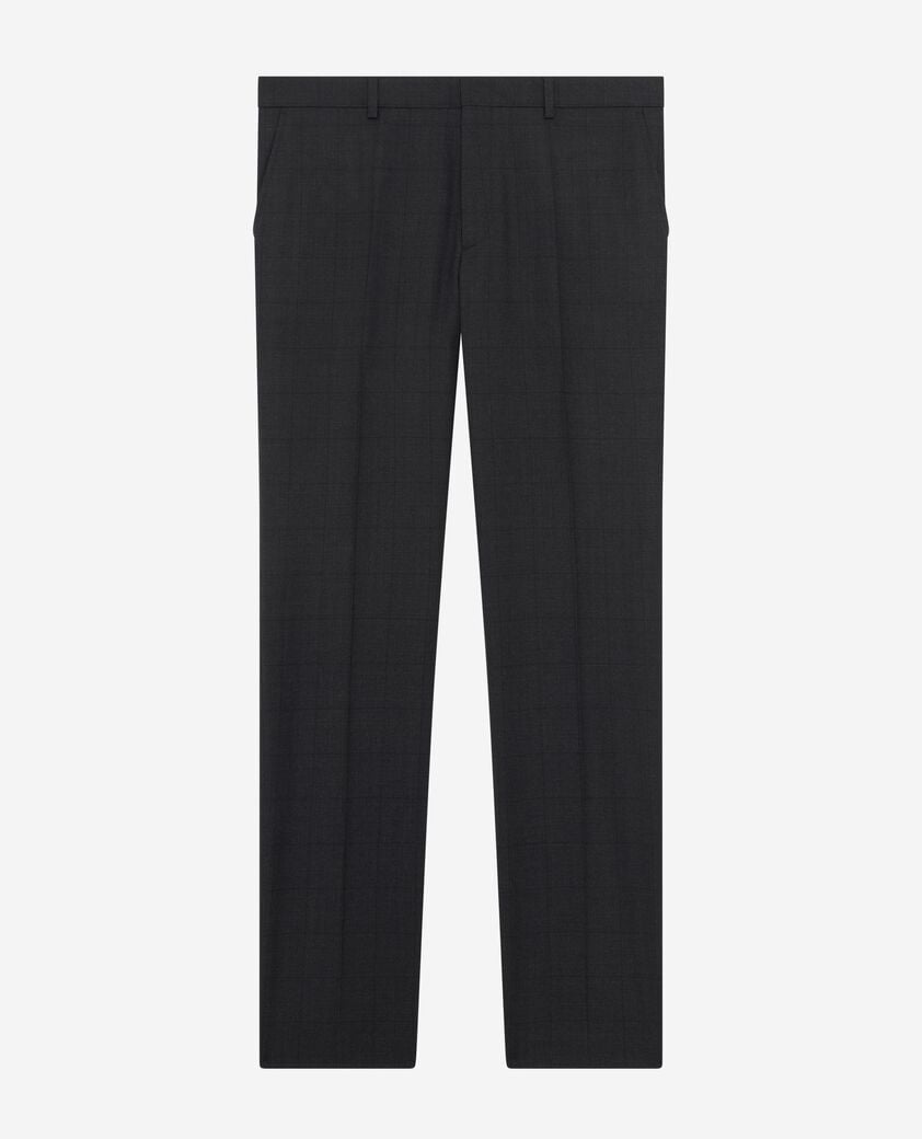The Kooples HERREN BLACK schwarze, karierte slim-fit-anzughose aus wolle