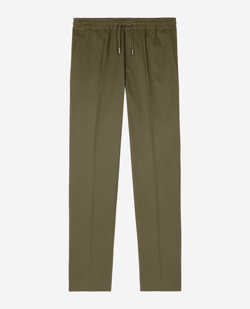 The Kooples HOMME KAKI pantalon droit en coton kaki