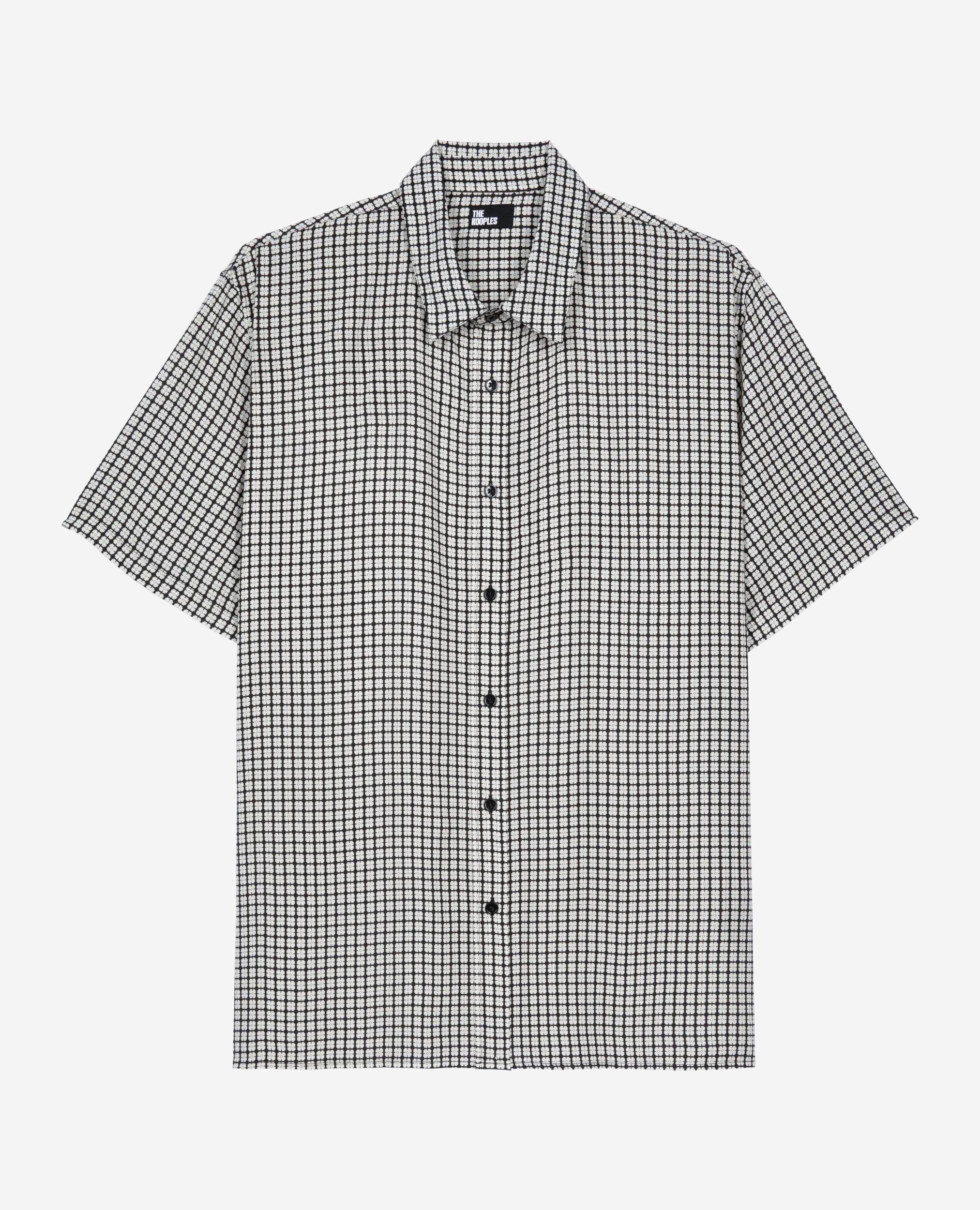 Chemise manches courtes imprimé fleuri, BLACK WHITE, hi-res image number null