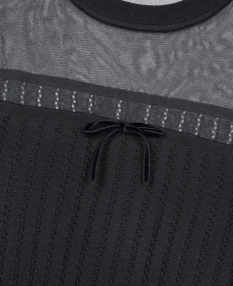 The Kooples FEMME BLACK pull en maille ajour&eacute;e noir