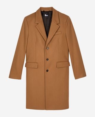 The Kooples HOMBRE CAMEL abrigo con solapa de piel camel