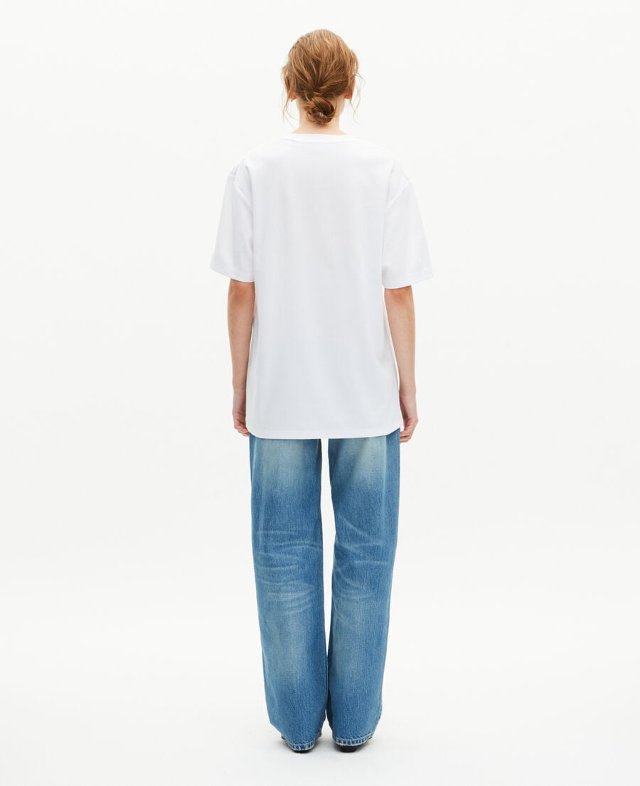 The Kooples MEN WHITE mixed t-shirt, straight, plain white