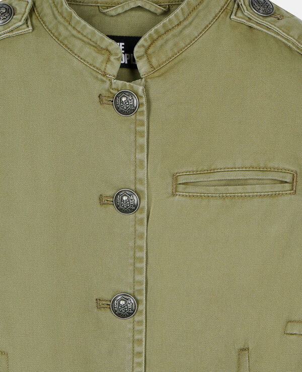 The Kooples DAMEN OLIVE NIGHT khakifarbene jacke im offiziersstil