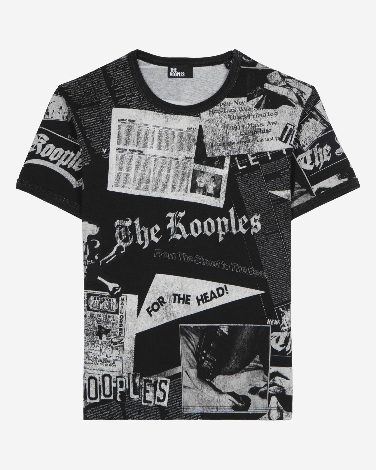 The Kooples MUJER BLACK WASHED camiseta con serigrafía en blanco y negro