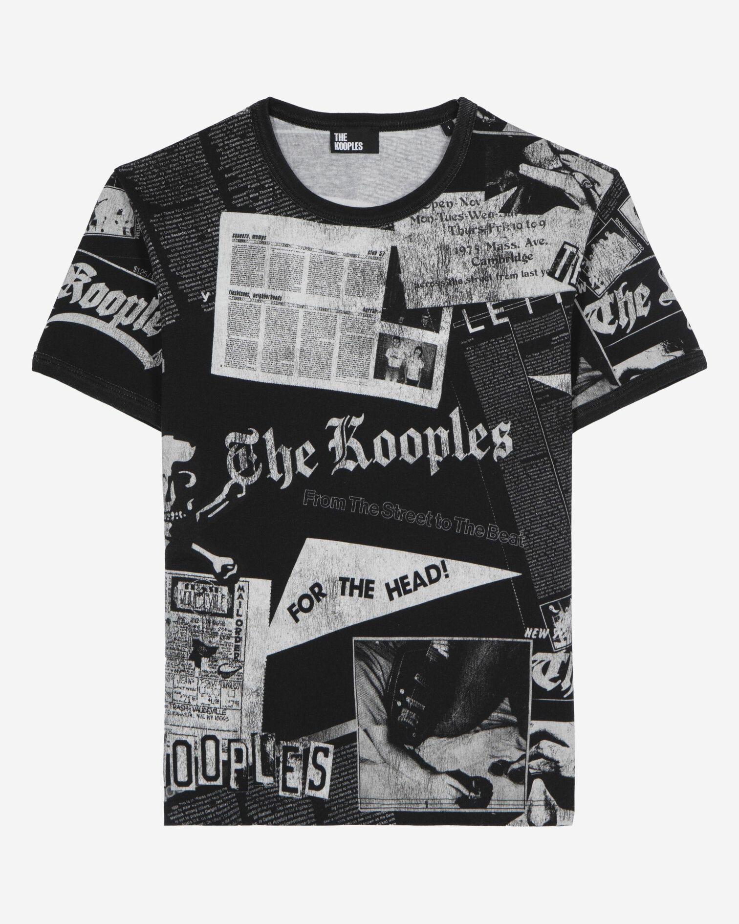 Camiseta con serigrafía en blanco y negro, BLACK WASHED, hi-res image number null