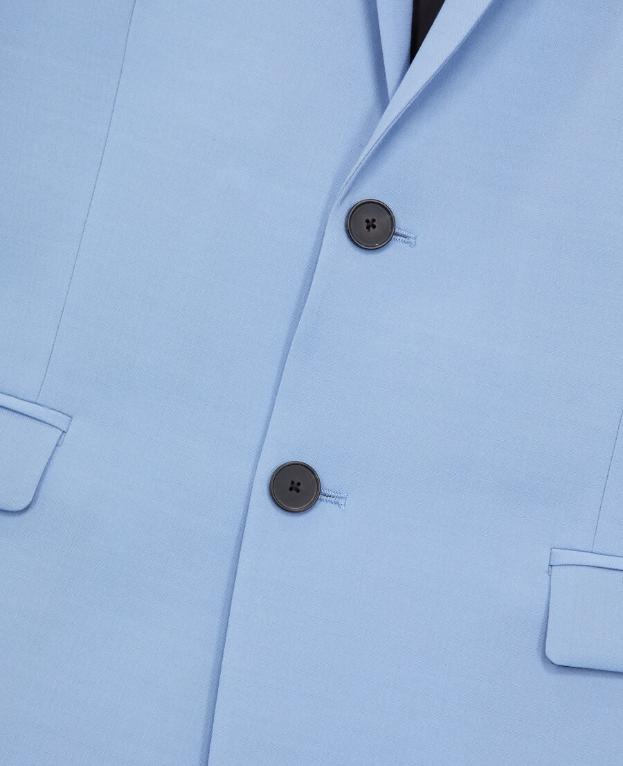 The Kooples H LIGHT BLUE blue end-on-end wool suit jacket