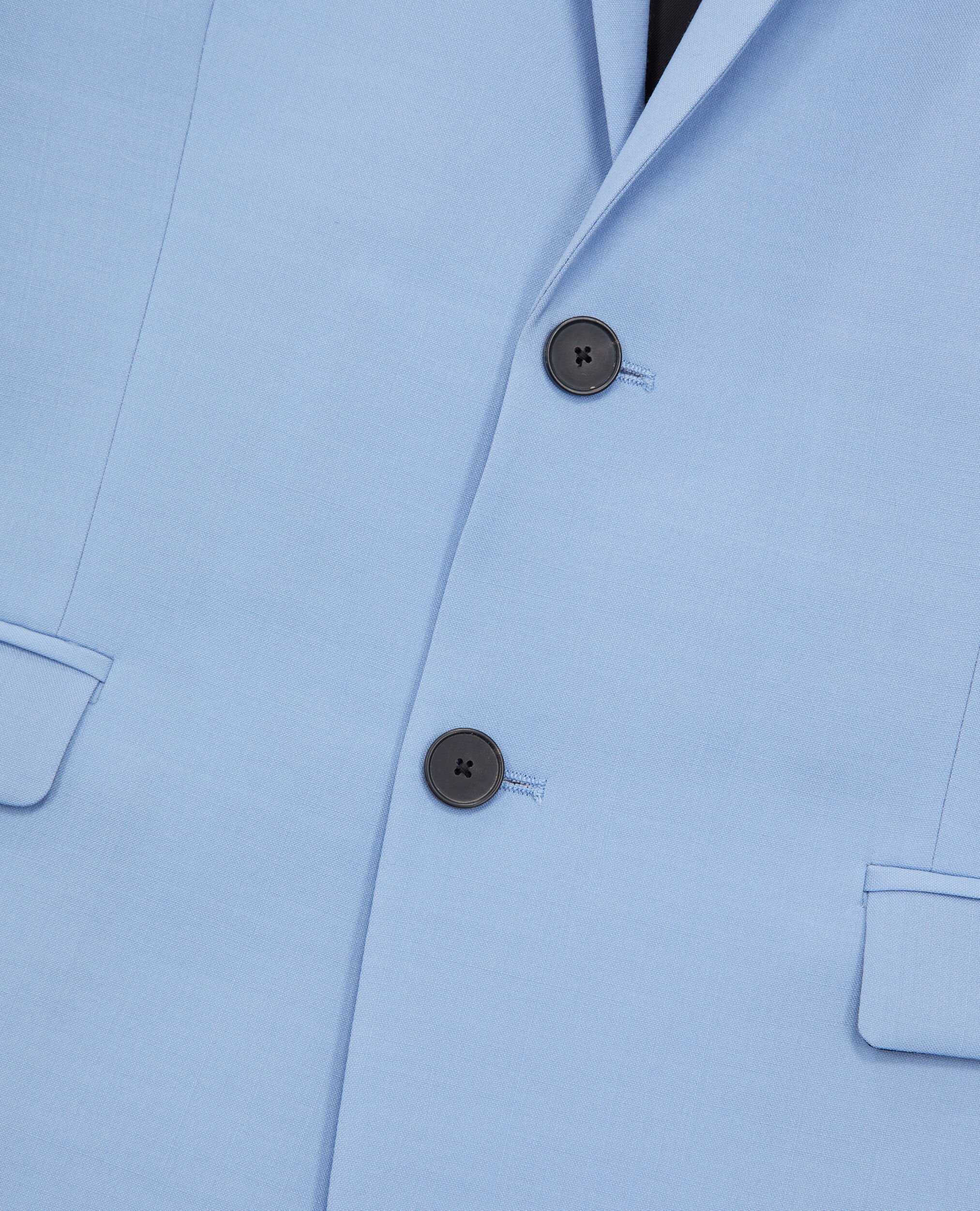 Blue end-on-end wool suit jacket, LIGHT BLUE, hi-res image number null