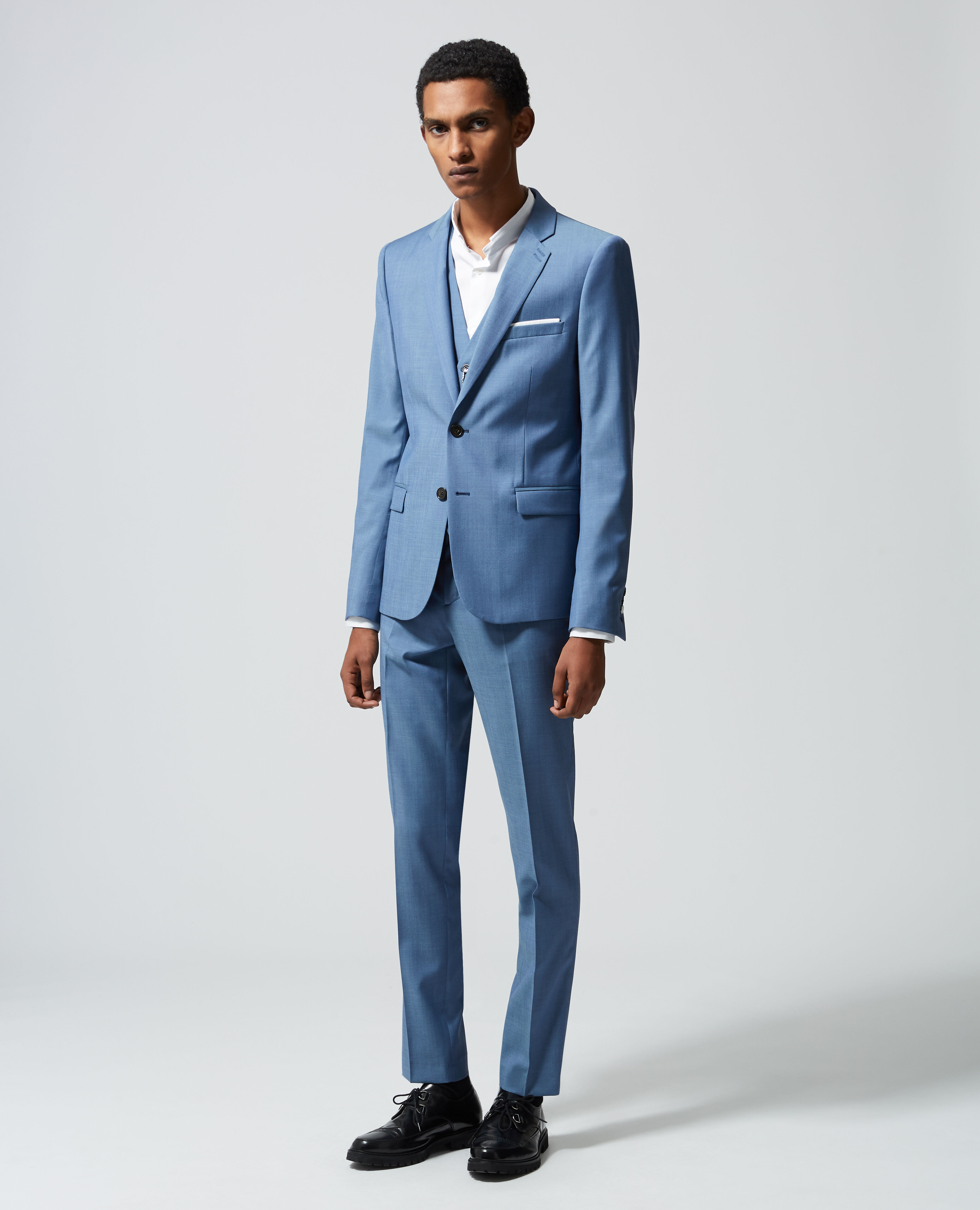 Light blue wool suit pants | The Kooples US