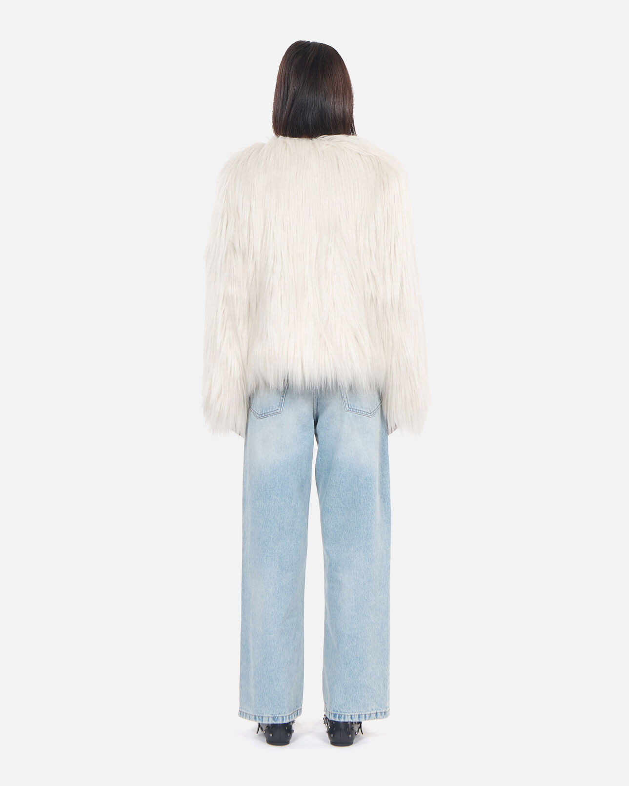 The Kooples WOMEN ECRU ecru faux fur coat