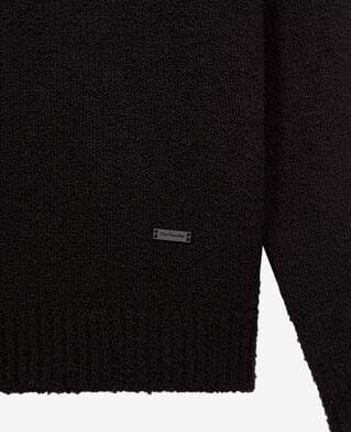 The Kooples HERREN BLACK pullover mit tunesischem kragen aus wolle schwarz