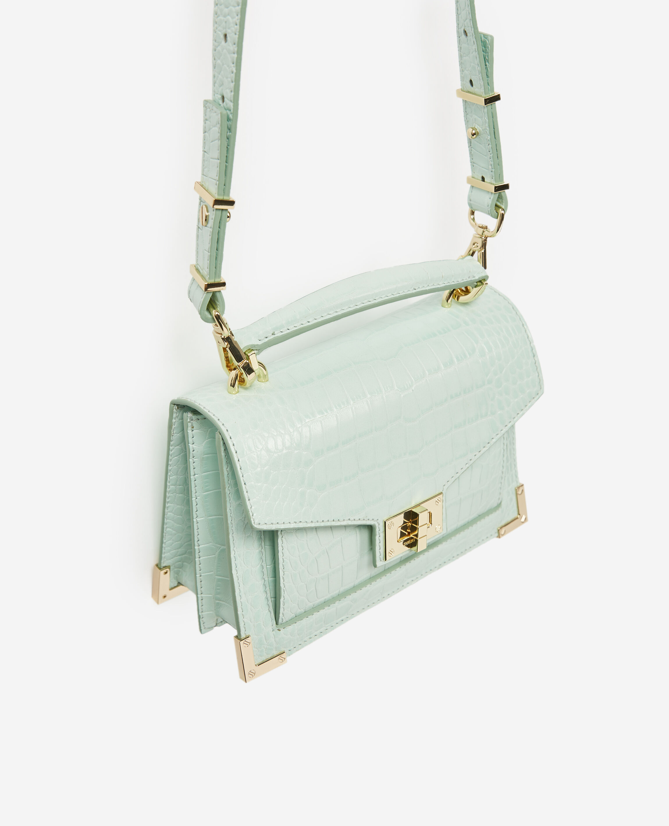 Small mint green croco effect Emily Bag