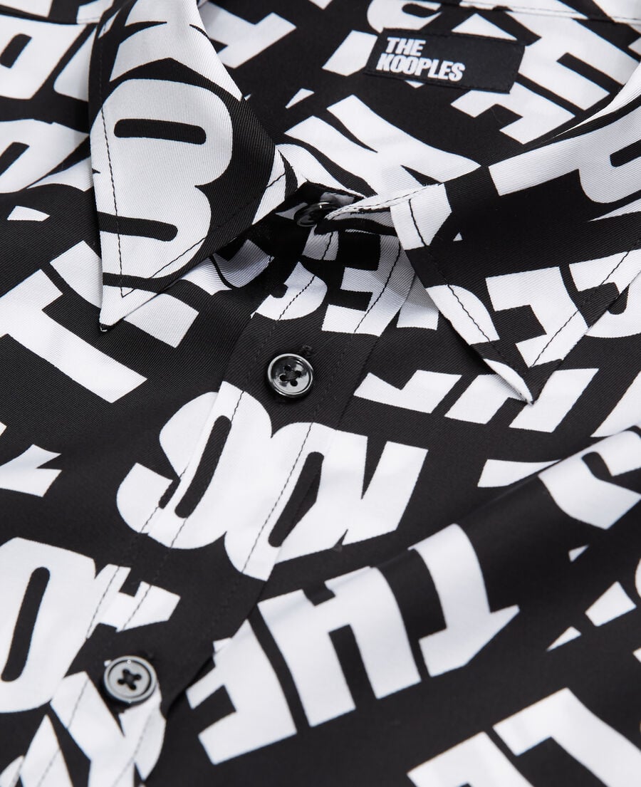The Kooples H BLACK WHITE casual shirt with tape logo