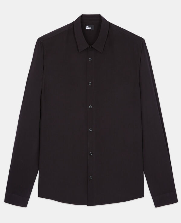 black shirt  with classic collar