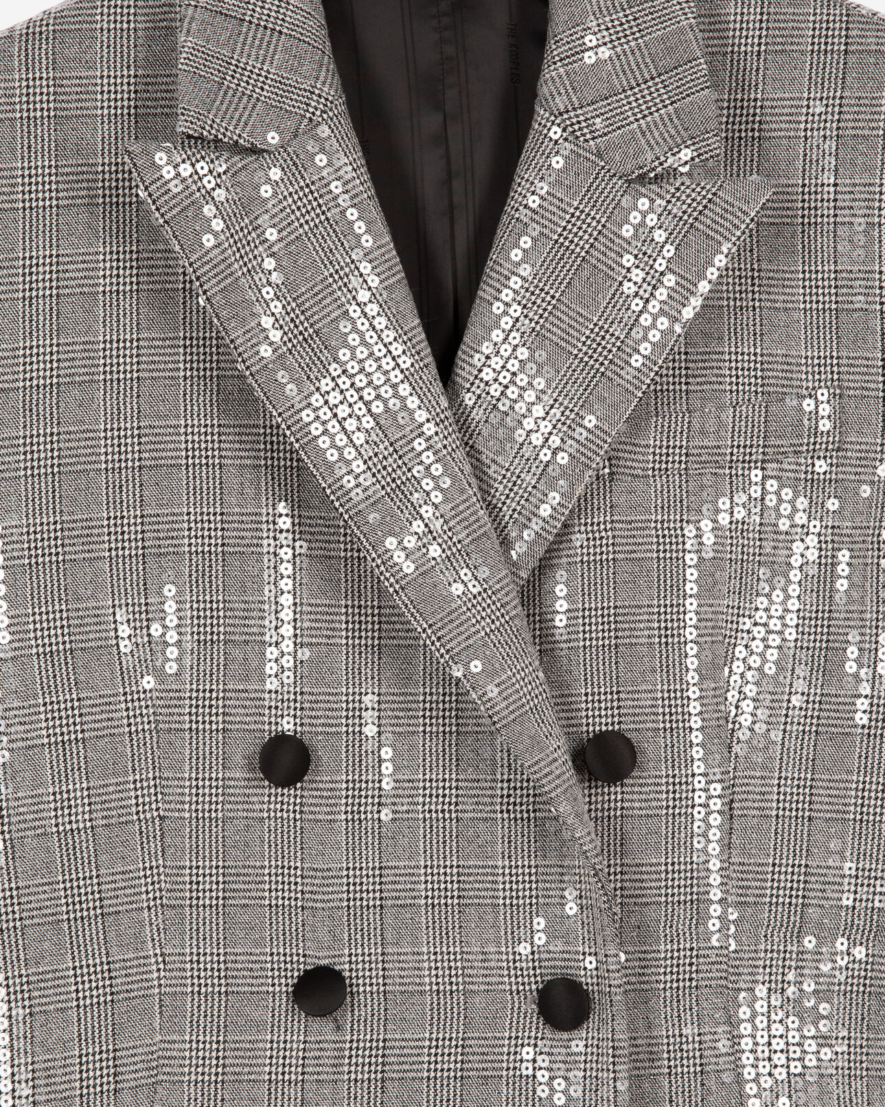 The Kooples WOMEN GREY gray prince of wales sequin jacket