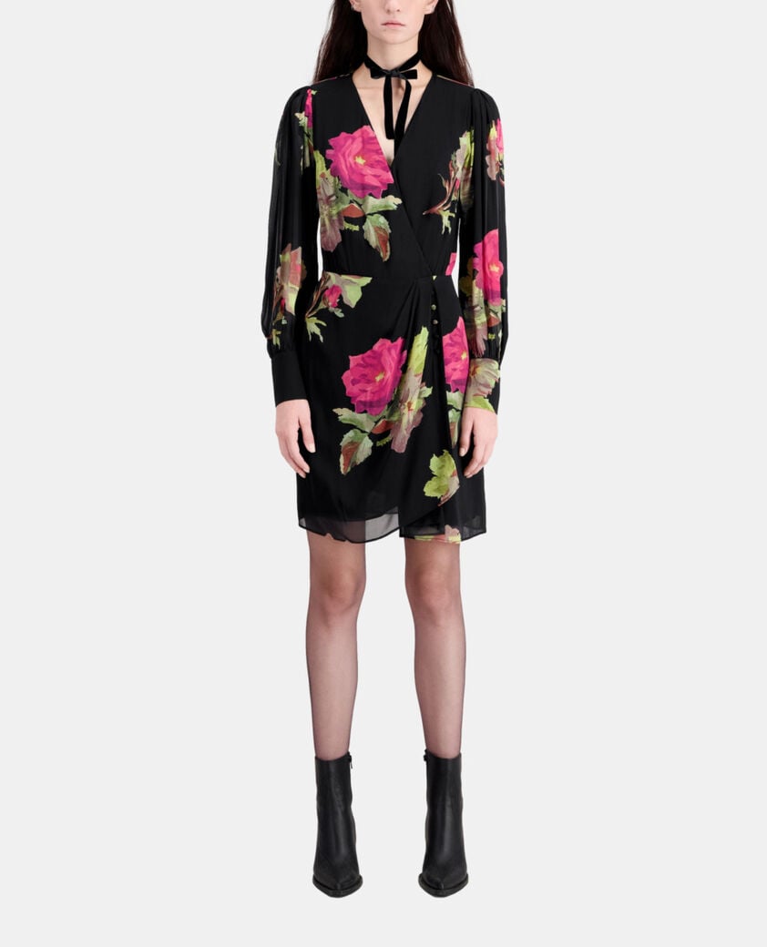 The Kooples FEMME PINK BLACK robe courte imprimée