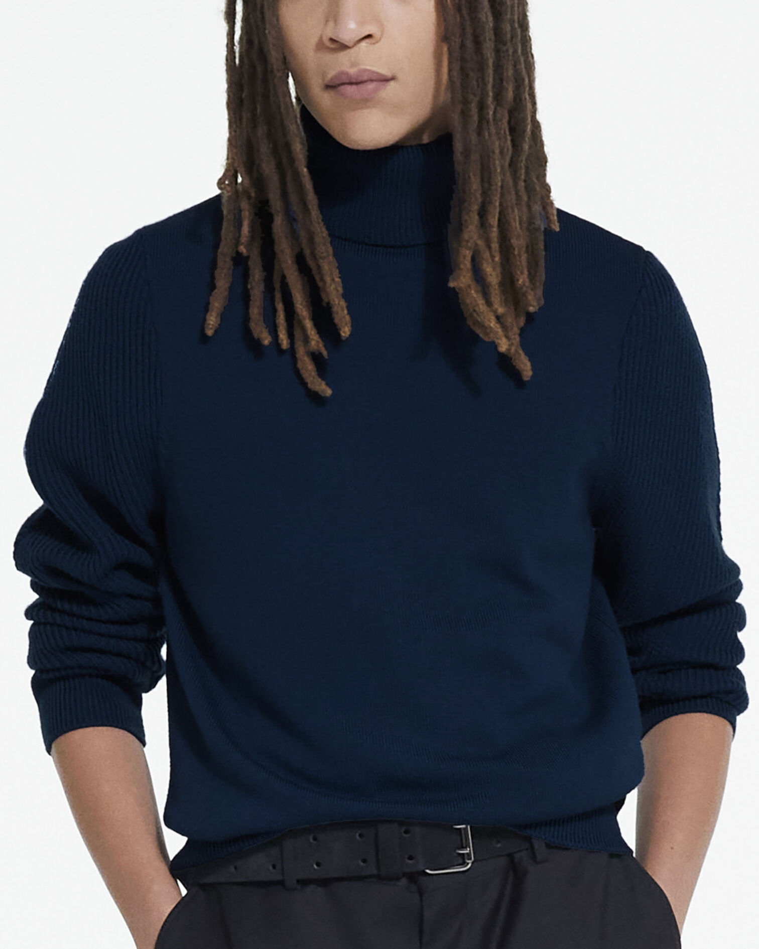 Blue wool sweater, BLUE, hi-res image number null