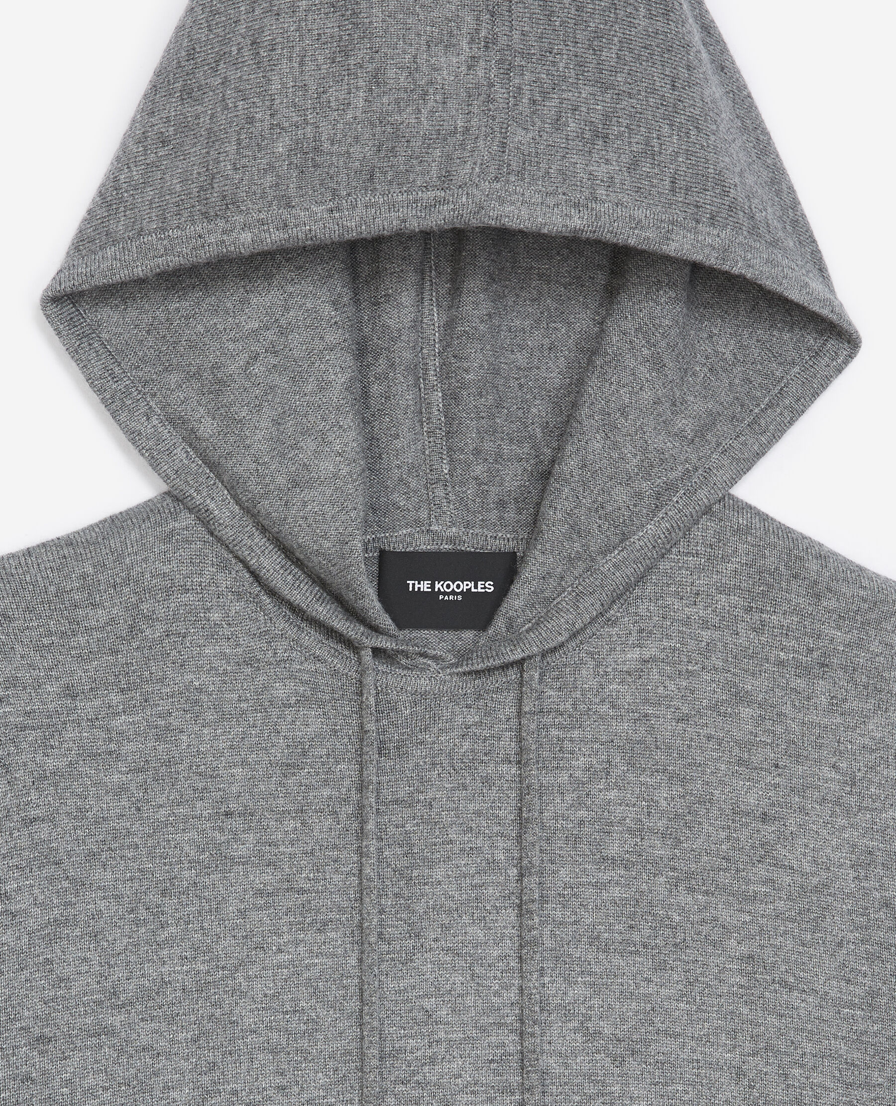 Pull gris sales a capuche