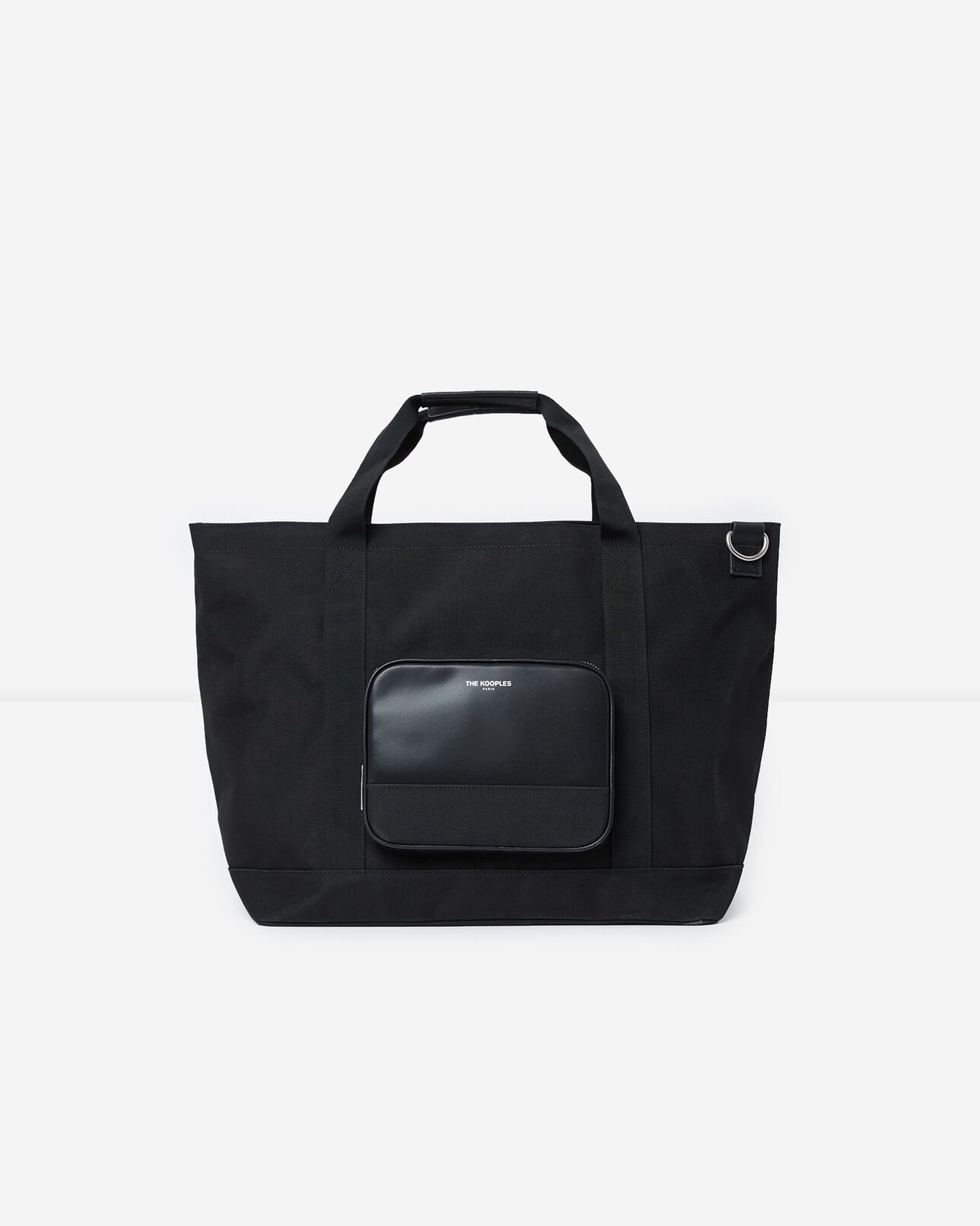 The Kooples HERREN BLACK schwarzer weekender mit kunstledertasche