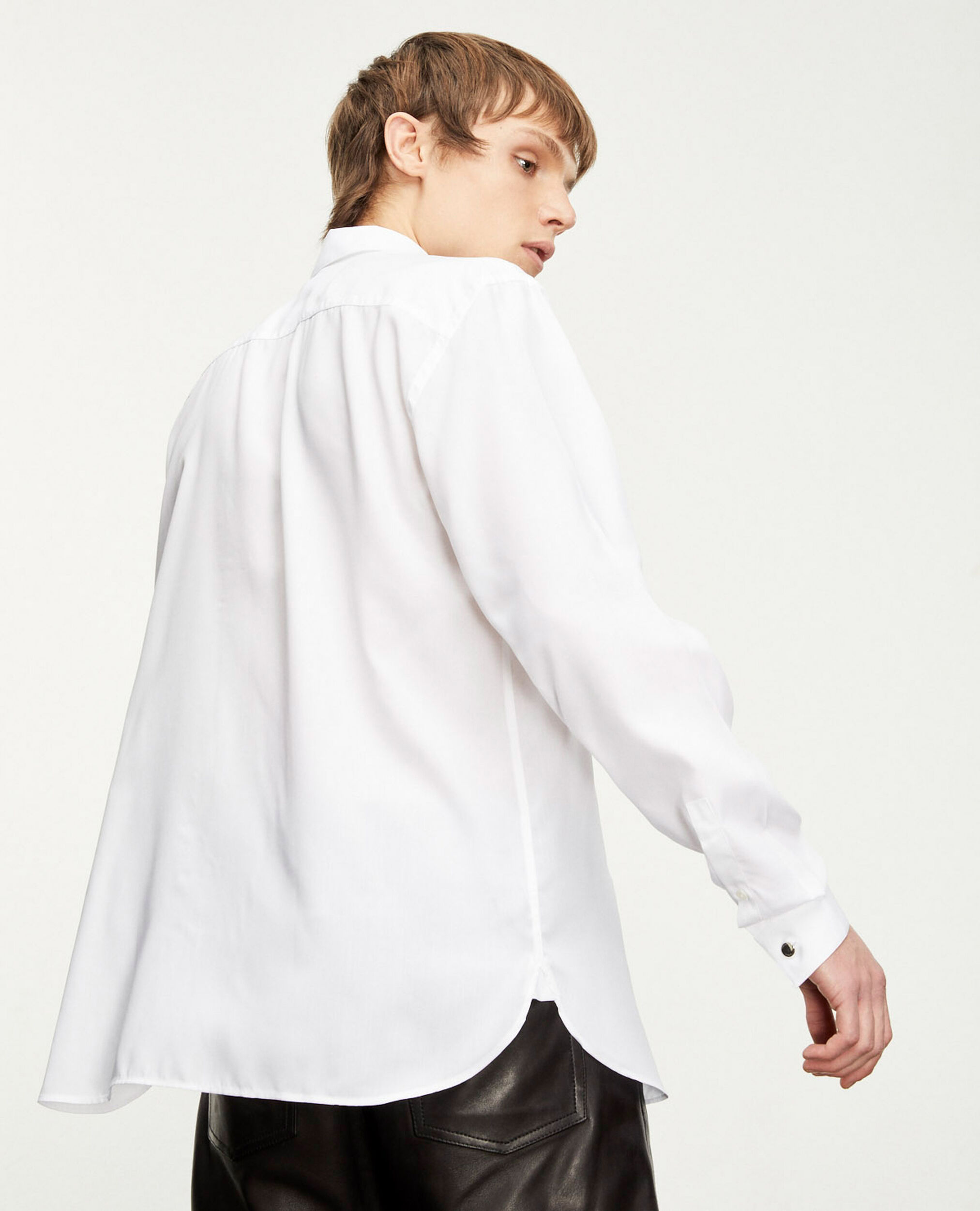 Flowing white shirt with long sleeves, WHITE, hi-res image number null