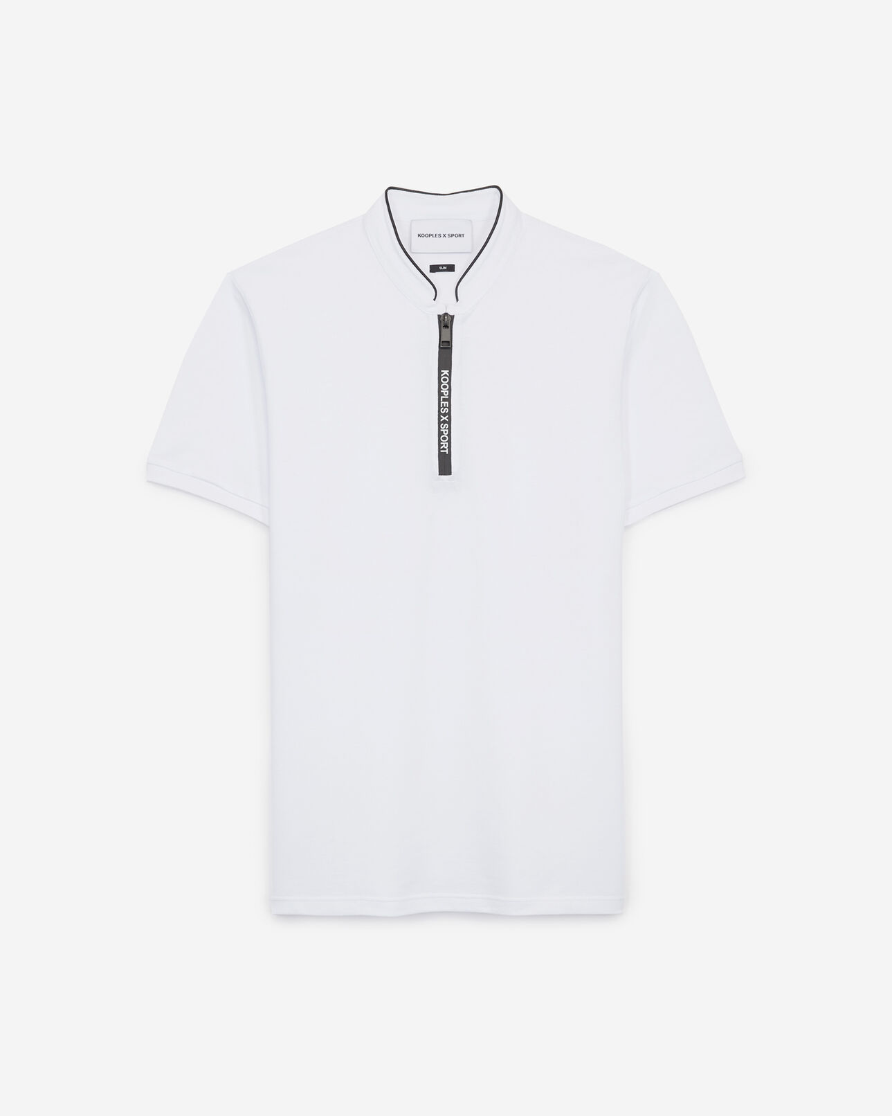 The Kooples HERREN WHITE weißes poloshirt mit reißverschluss