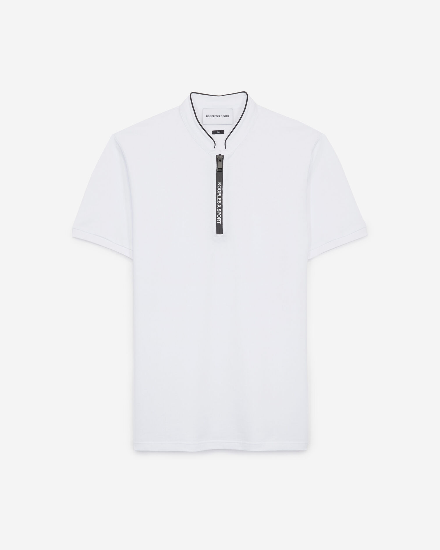 Weißes Poloshirt mit Reißverschluss, WHITE, hi-res image number null
