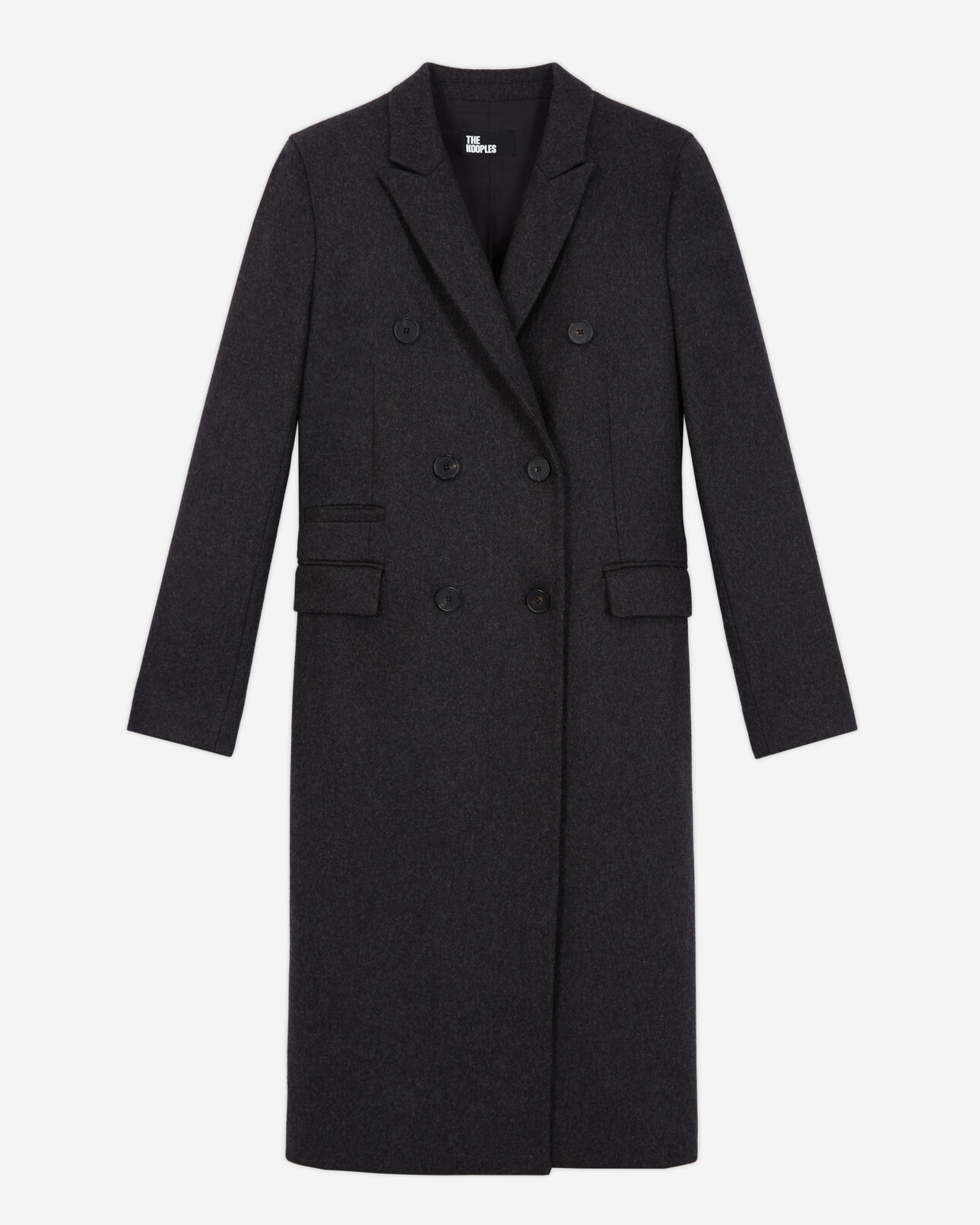 The Kooples WOMEN GREY gray wool coat