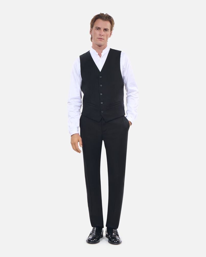 The Kooples HOMME BLACK gilet de costume en laine noir coupe tailleur