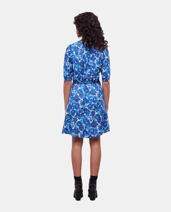 short printed wrap dress