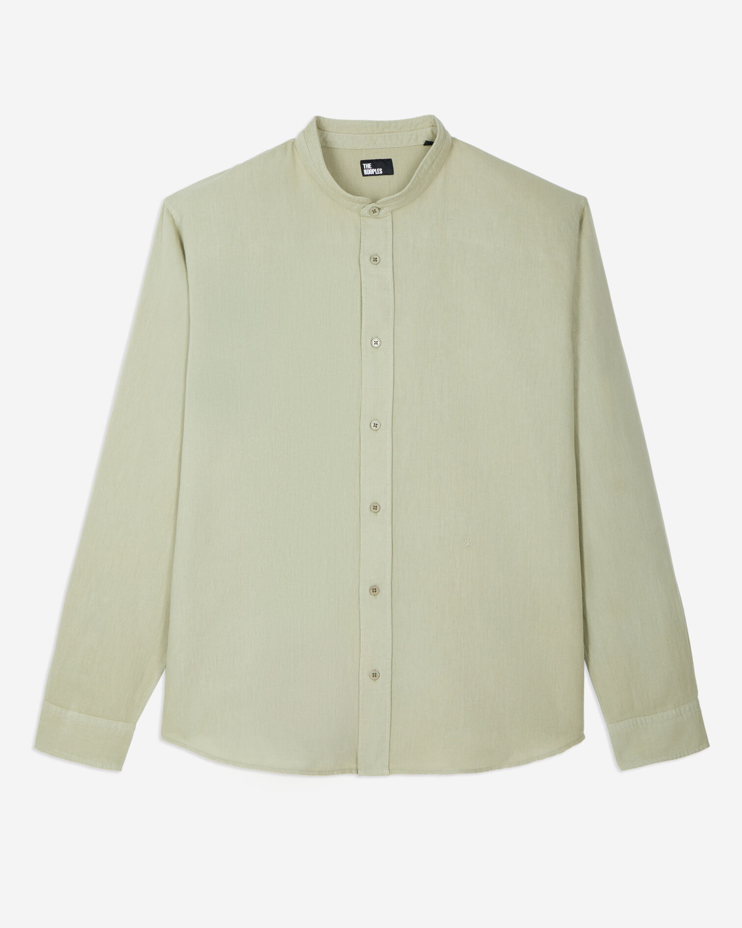 Light green cotton and linen shirt, KAKI GREY, hi-res image number null