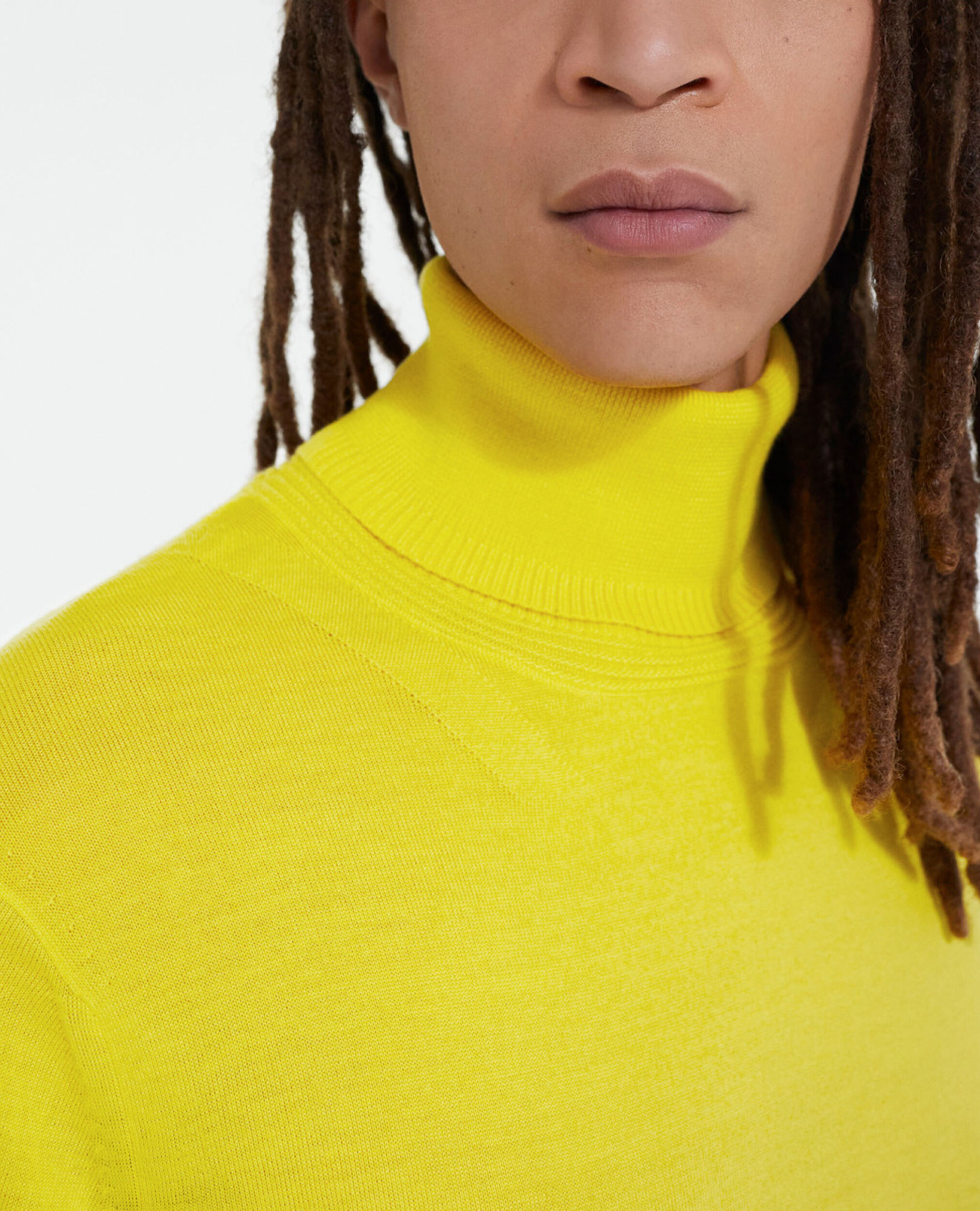 Yellow merino wool sweater, YELLOW, hi-res image number null