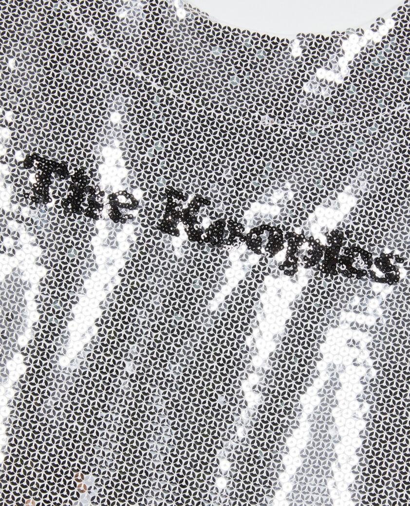 The Kooples WOMEN SEQUINS silver sequined t-shirt
