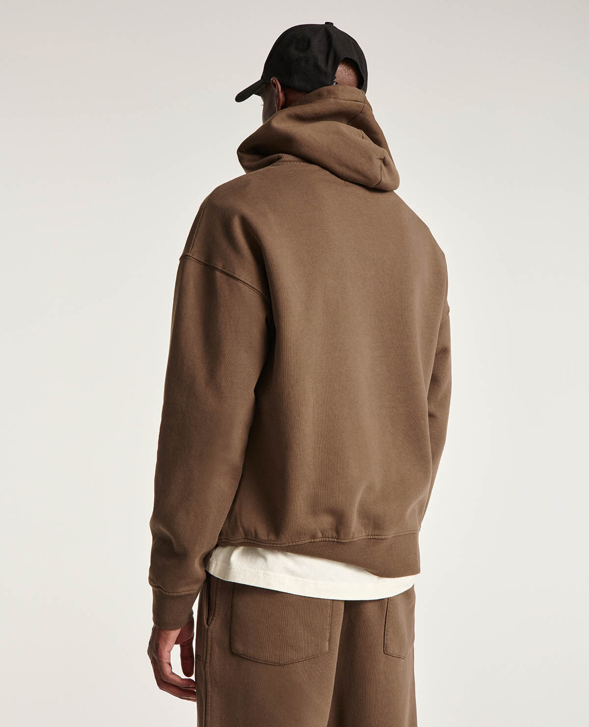 Chocolate cotton hoodie with logo