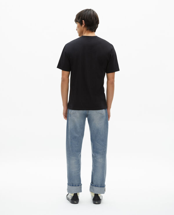 The Kooples MEN BLACK t-shirt with black flocking