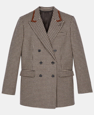 The Kooples DAMEN ECRU BLACK vichy-anzughose mit karomuster