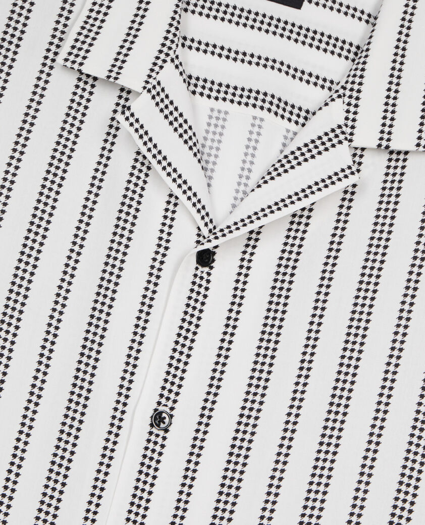 The Kooples MEN ECRU BLACK short-sleeved printed shirt