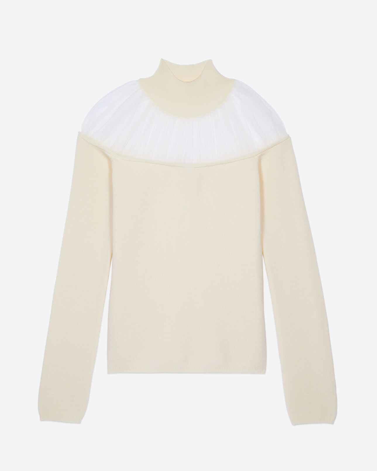 The Kooples FEMME ECRU pull avec fronces écru