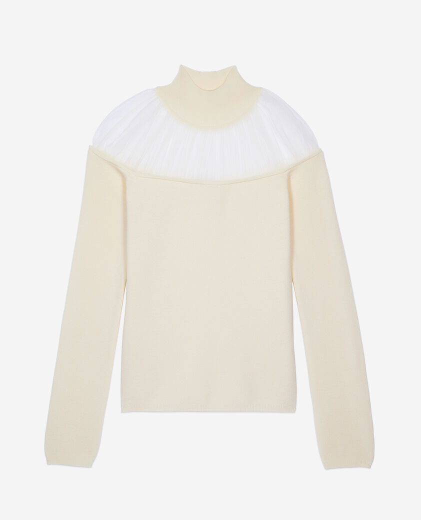The Kooples WOMEN ECRU gathered sweater ecru