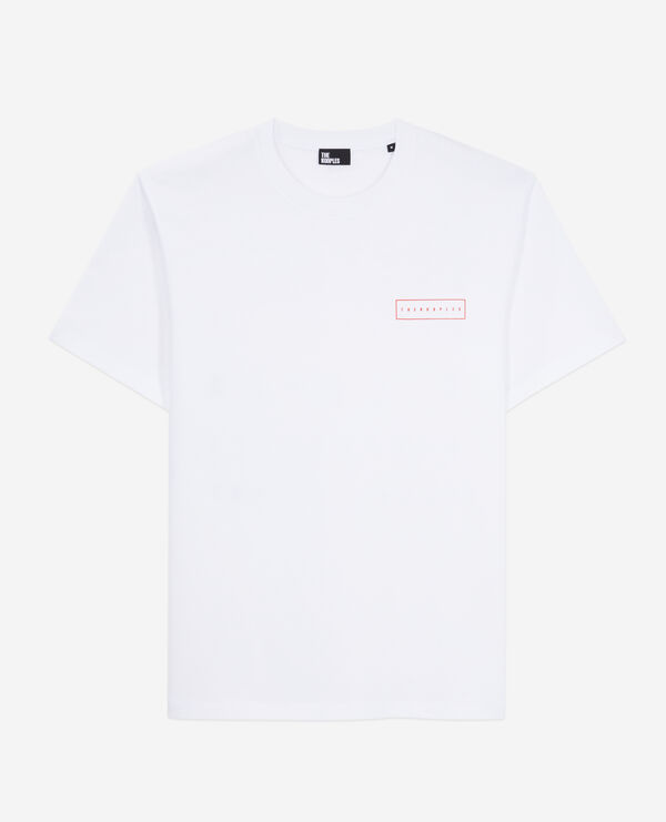 camiseta blanca serigrafía x rated para hombre