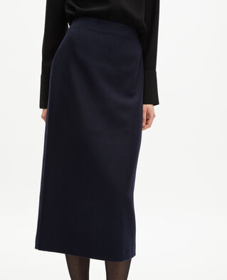 The Kooples FEMME NAVY jupe longue crayon marine