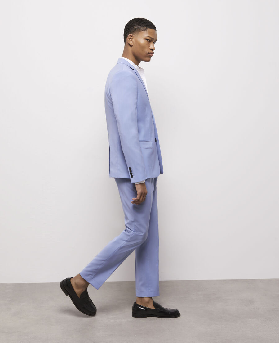 blue end-on-end wool suit pants