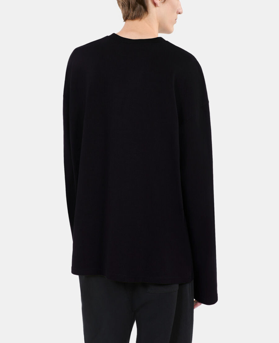 The Kooples HOMME BLACK WASHED t-shirt manches longues noir