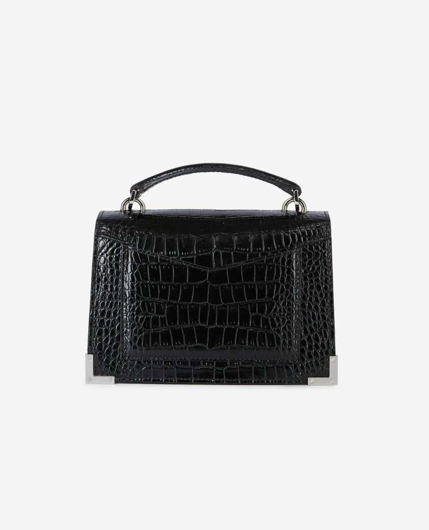 The Kooples FEMME BLACK sac emily small effet crocodile en cuir noir