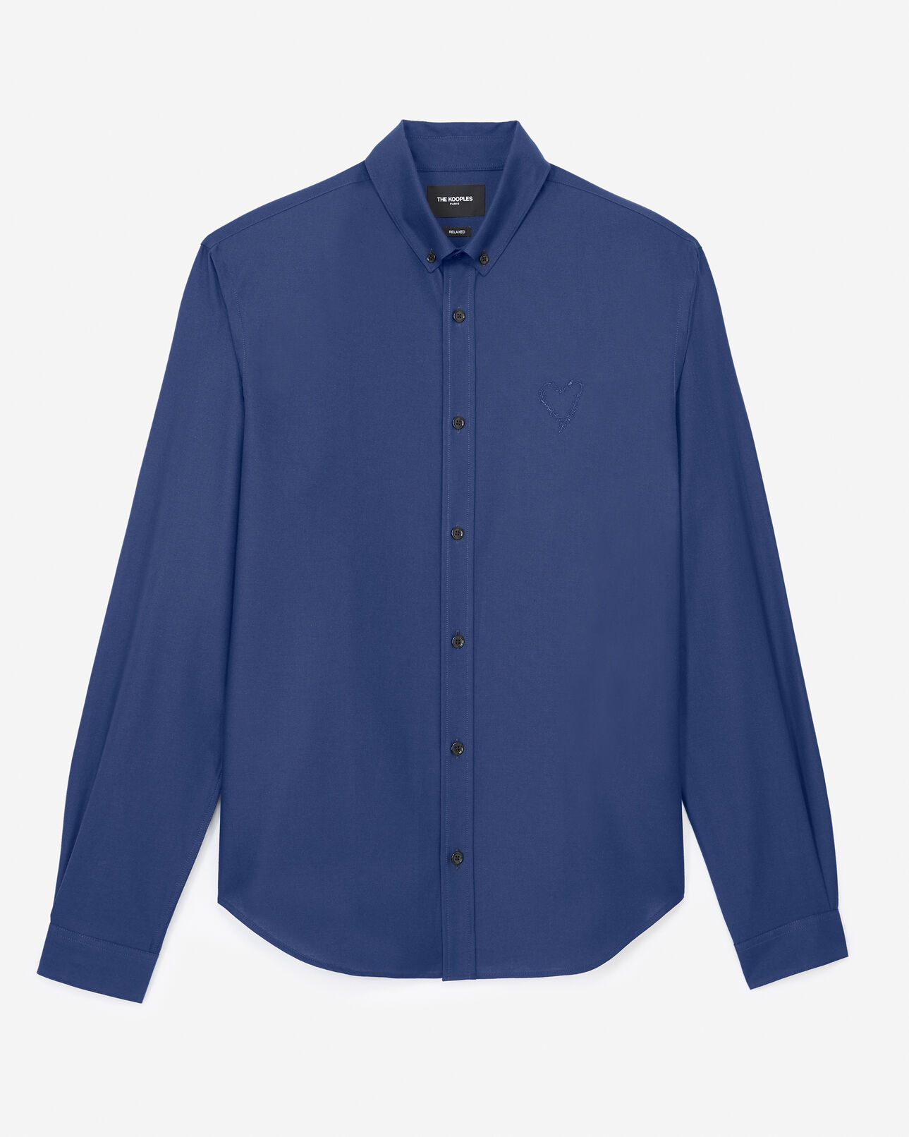 The Kooples HOMME NAVY chemise coton bleu marine à cœur brodé