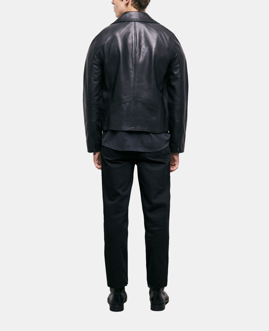 blouson en cuir noir