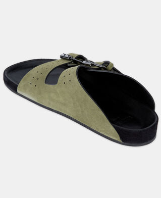 The Kooples HERREN KAKI khakifarbene ledersandale