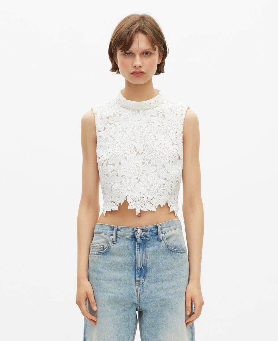 The Kooples WOMEN ECRU ecru floral lace top