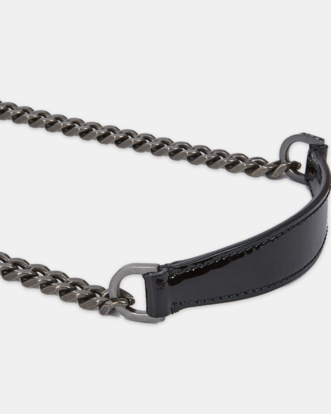 The Kooples WOMEN BLACK small emily bag in black vinyl-effect leather